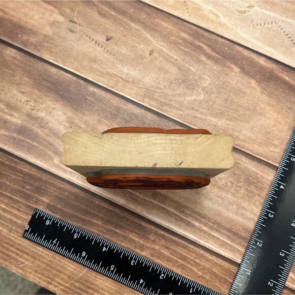 RARE LIMITED EDITION 6521Q DOUBLE WOOD MOUNT RUBBER STAMP TEDDY BEAR CHRISTMAS - Picture 4 of 6